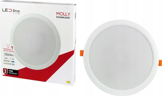 LED line Round Recessed LED Panel 24W with Natural White Light 4000K
