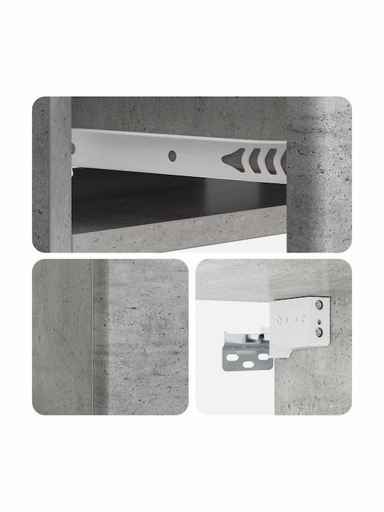 vidaXL Konsolentisch Aus Holz Grau M59xB34.5xH17cm