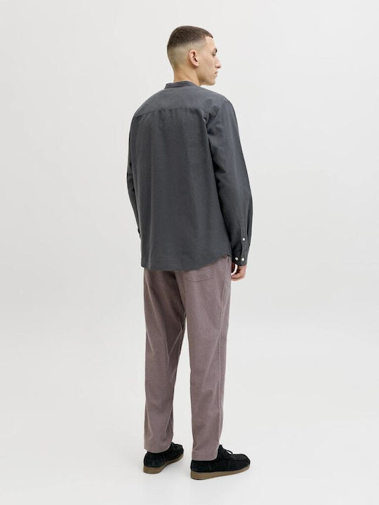 Langärmlig Leinen Hemd Black