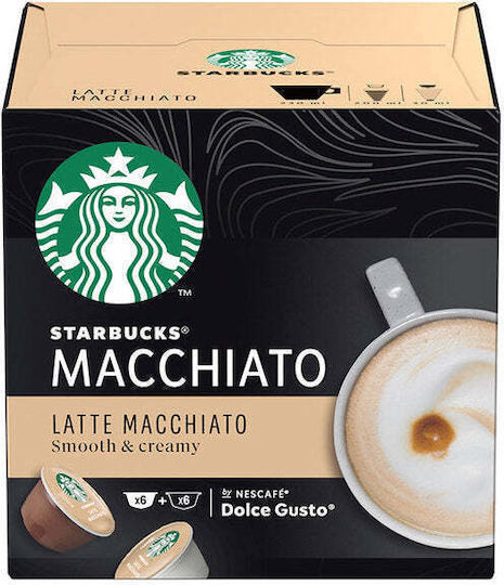 Starbucks Kaffee- und Getränkekapseln Espresso Latte Macchiato Kompatibilität mit Dolce Gusto Maschine 12 Stück