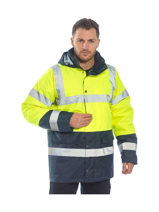Portwest Jachetă de Lucru Reflectorizantă cu Glugă Albastră
