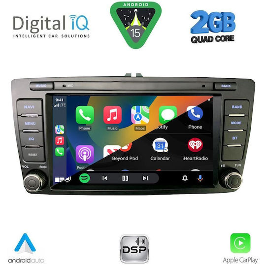 Digital IQ Ηχοσύστημα Αυτοκινήτου για Skoda Octavia 2005-2012 με Clima (Bluetooth/USB/AUX/WiFi/GPS/Apple-Carplay/Android-Auto) με Οθόνη Αφής 8"