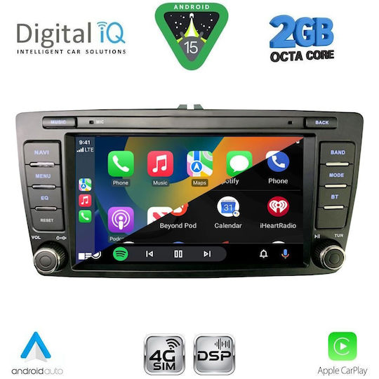 Digital IQ Ηχοσύστημα Αυτοκινήτου για Skoda Octavia 2005-2012 με Clima (Bluetooth/USB/AUX/WiFi/GPS/Apple-Carplay/Android-Auto) με Οθόνη Αφής 8"