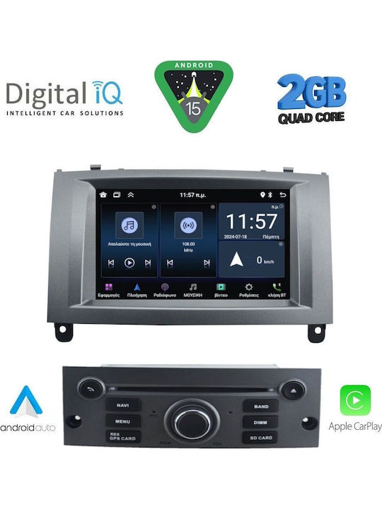 Digital IQ Car Audio System for Peugeot 407 2004-2011 with Clima (Bluetooth/USB/WiFi/GPS/Apple CarPlay/Android Auto) with 7" Touch Screen