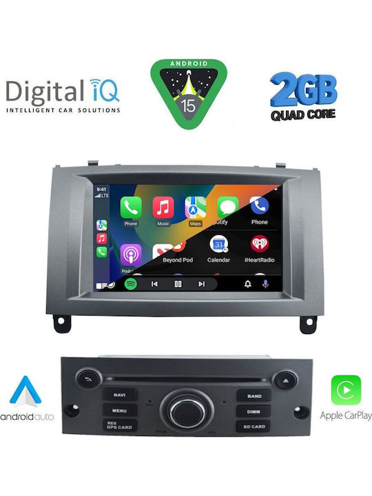 Digital IQ Car Audio System for Peugeot 407 2004-2011 with Clima (Bluetooth/USB/WiFi/GPS/Apple CarPlay/Android Auto) with 7" Touch Screen