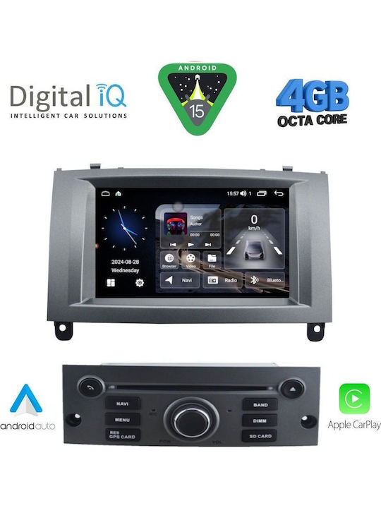 Digital IQ Car Audio System for Peugeot 407 2004-2011 with Clima (Bluetooth/USB/WiFi/GPS/Apple CarPlay/Android Auto) with 7" Touch Screen