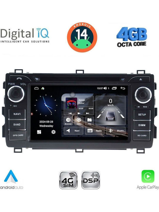 Digital IQ Car Audio System for Toyota Auris 2013-2015 Bluetooth USB WiFi GPS Apple CarPlay Android Auto with 7" Touch Screen