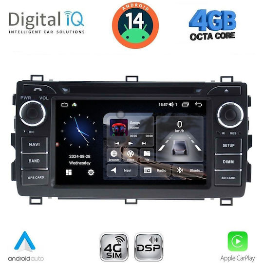 Digital IQ Car Audio System for Toyota Auris 2013-2015 Bluetooth USB WiFi GPS Apple CarPlay Android Auto with 7" Touch Screen