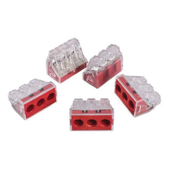 Wago 5 Броя Клеми За Бързо Свързване На Кабели 3x2.5mm-6mm