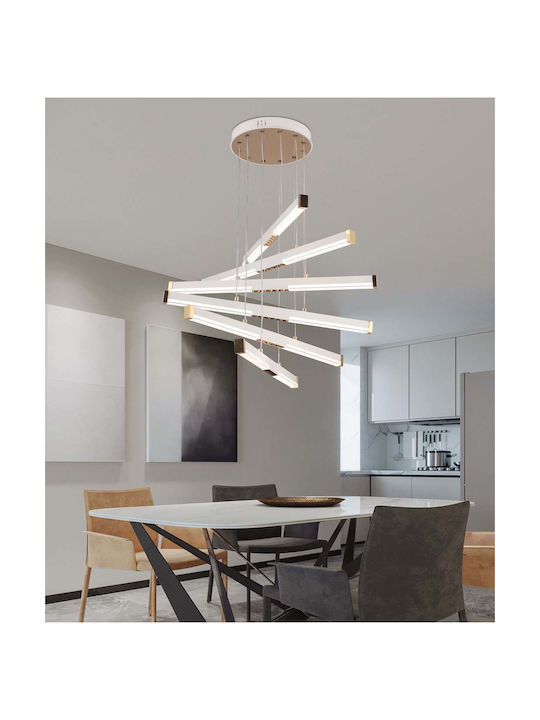 Alista Home Lumini Suspendate Alb Înălțime Reglabilă LED cu Lumină Alb Rece