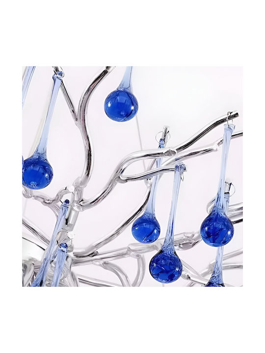 Alista Home Lumini Suspendate Albastru Cu Cristale Pentru 9 Lumini G9