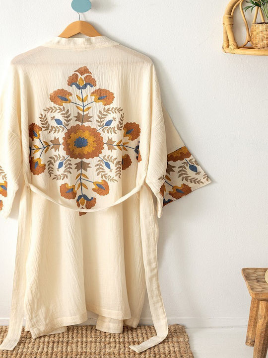 Palamaiki Kimono De Plajă Bej Palamaiki Kimono De Plajă Bej
