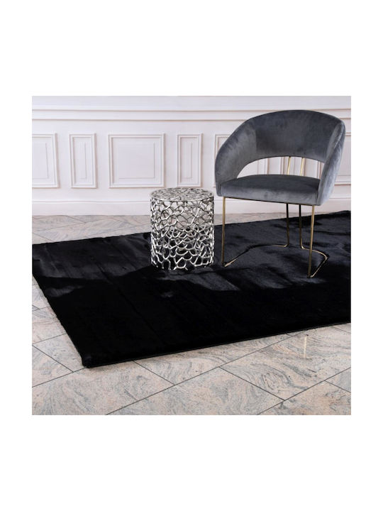 Covor Living Rectangular Din Bumbac Negru 120x170cm