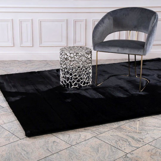 Rug Χαλί Ορθογώνιο Βαμβακερό Black 120x170cm