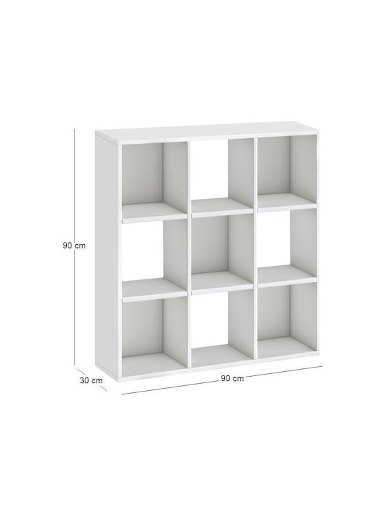 Βιβλιοθήκη Cube Λευκό 90x30x90εκ.