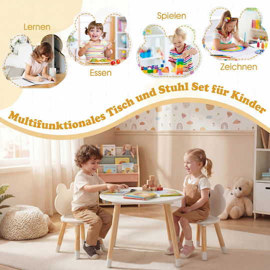Kids Table for Painting Made of Wood White Costway