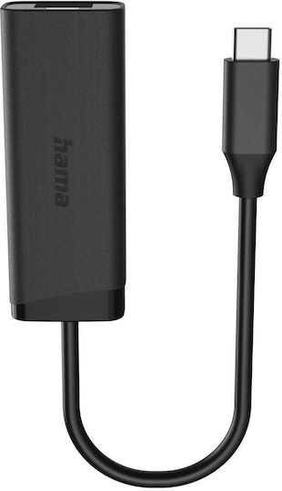 Hama Захранващ Адаптер USB-C 2.5 Гигабитов Ethernet Черен