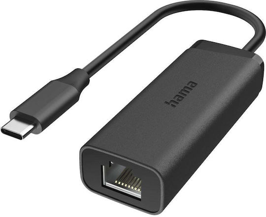 Hama Захранващ Адаптер USB-C 2.5 Гигабитов Ethernet Черен