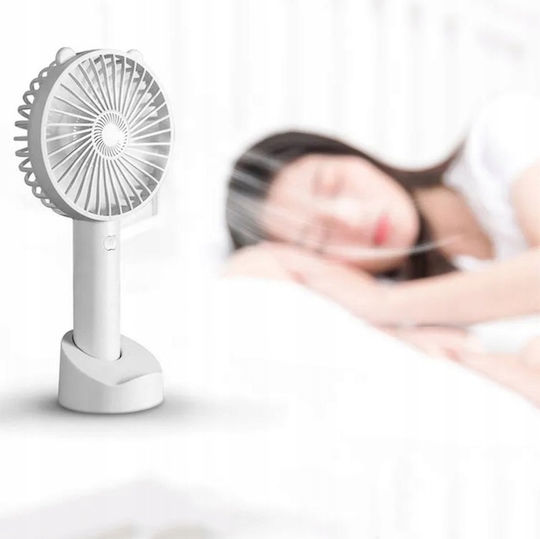 Ventilator De Birou Portabil Zola 3 Setări De Viteză Reîncărcabil Suport Telefon Plastic Alb