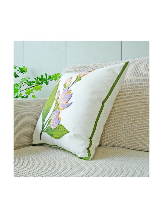 FRIPIA Dekorativer Kissenbezug Lila 45x45cm