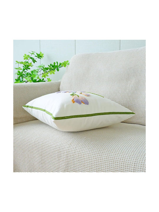 FRIPIA Dekorativer Kissenbezug Lila 45x45cm