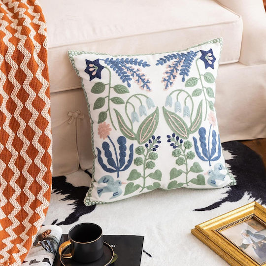 FRIPIA FRIPIA Dekorativer Kissenbezug Boho Floral Frühling 45x45cm