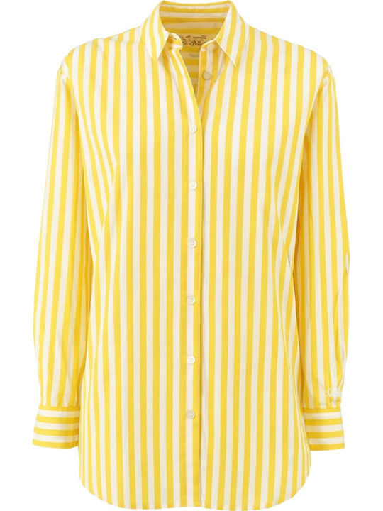 Brigitte Long Sleeve Women's Shirt Yellow Striped