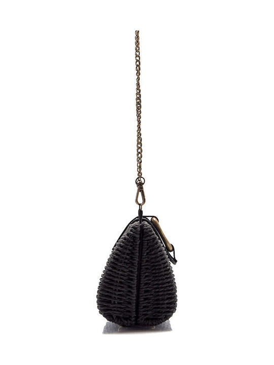 Rattanstasche Damen Clutch Schwarz