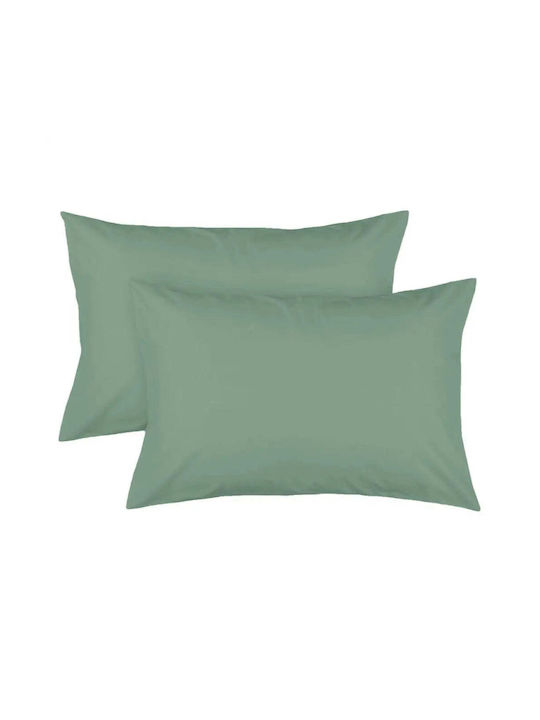 Aglika Σετ Μαξιλαροθήκες Green 50x70εκ.