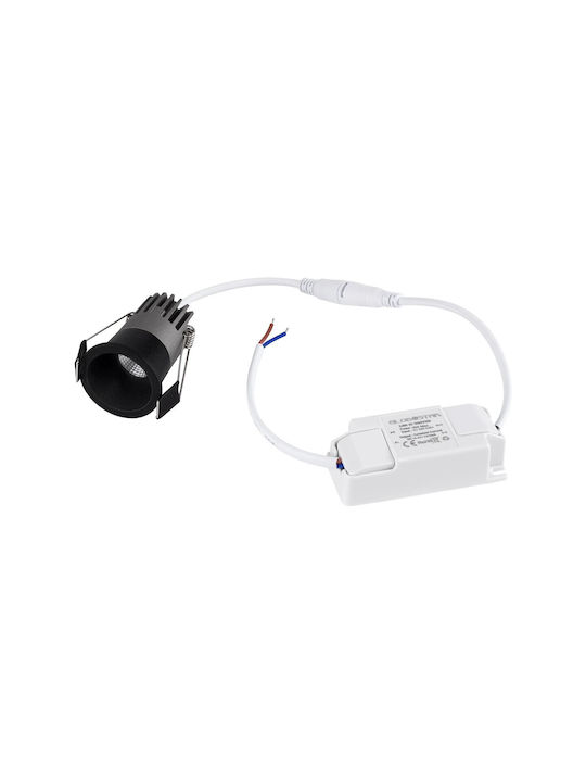 kelvo Metallic Recessed Spot with Built-in LED and Warm White Light White 4x4cm