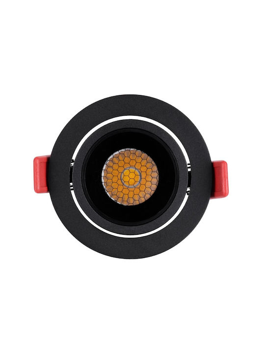 kelvo Metallic Recessed Spot with Built-in LED and Natural White Light White 8.5x8.5cm