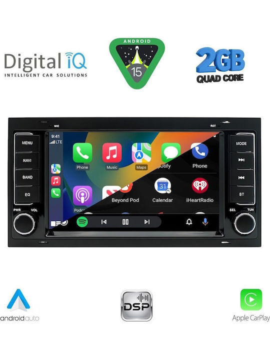 Digital IQ Car Audio System for Volkswagen Touareg 2003-2011 Bluetooth USB AUX WiFi GPS Apple CarPlay Android Auto with 7" Touch Screen