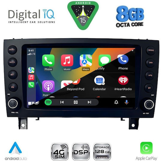 Digital IQ Car Audio System for Mercedes-Benz SLK 2004-2010 Bluetooth USB WiFi GPS Apple CarPlay Android Auto with 8" Touch Screen