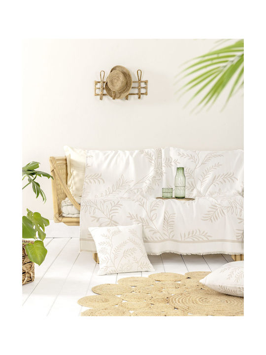Nima Decorative Pillow Case Lillian From 100% Cotton Beige 45x45cm