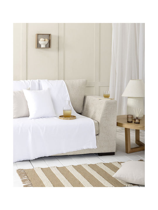 Nima Decorative Pillow Case Iris From 100% Cotton White 45x45cm