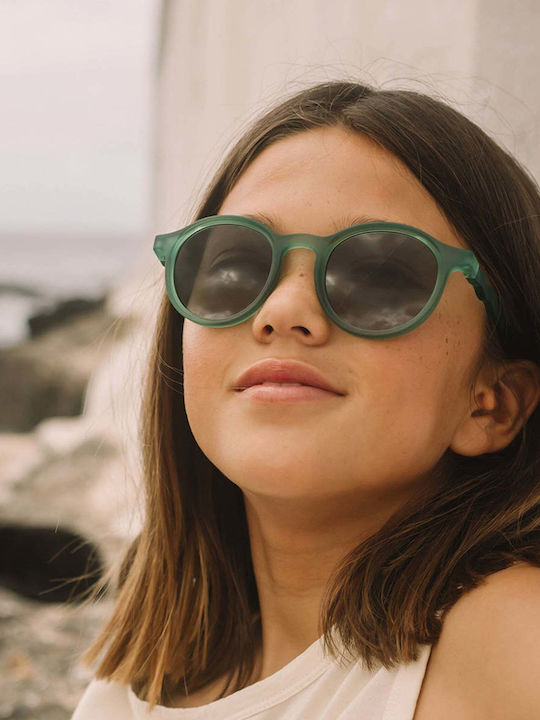 Olivio & Co Classic Oval Kids Sunglasses with Polarized Green Lenses for 5-12 Years