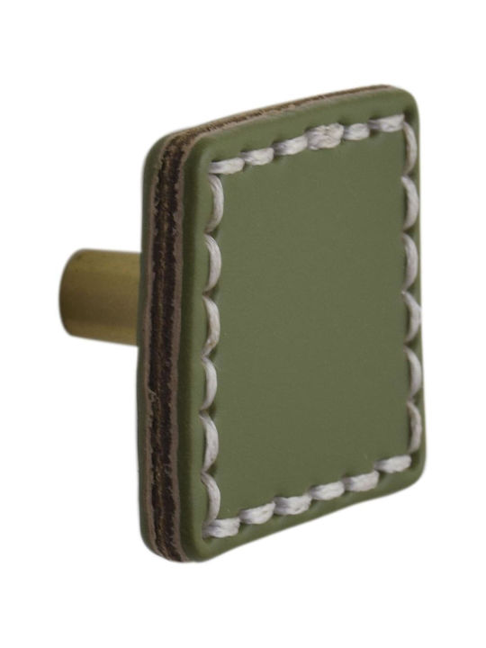 Buton Mobilier Din Piele Verde