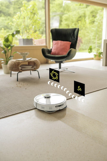 Karcher Rvm 4 Comfort Σκούπα Ρομπότ με Χαρτογράφηση Laser & Απορρόφηση 15000Pa Λευκή