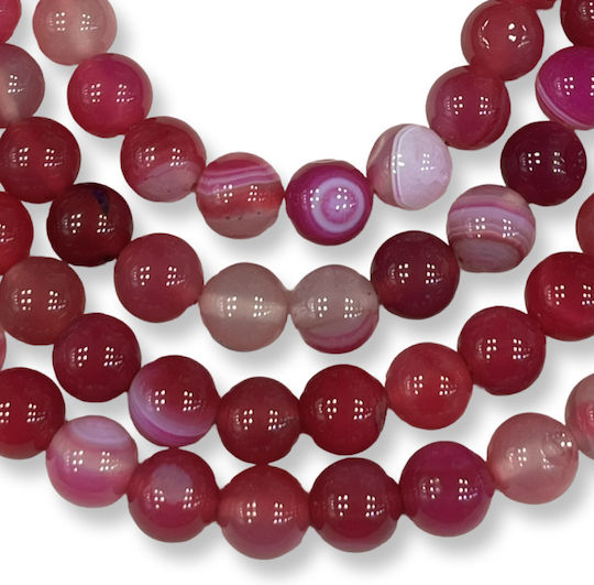 Mărgea Agat Albastru-Roz Fucsia Pietre 10mm
