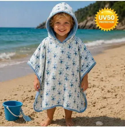 Fresk Kid's Poncho Uv50 Protection Monkey