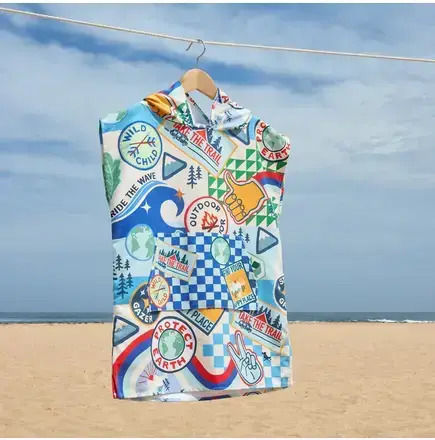 Dock & Bay Kid's Quickdry Beach & Swimming Pool Poncho Into Wild Microfiber 6-10 Years