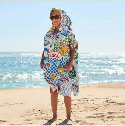 Dock & Bay Kid's Quickdry Beach & Swimming Pool Poncho Into Wild Microfiber 3-5 Years