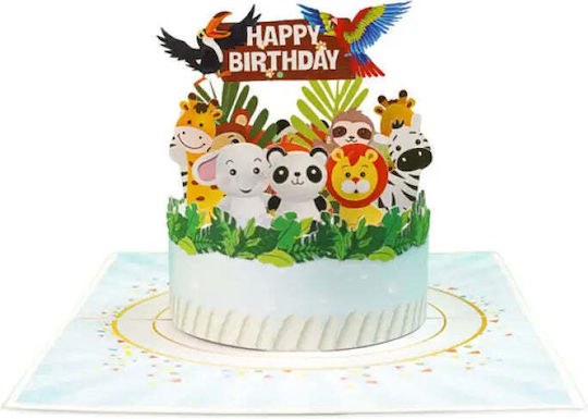 Pop-up Animal Cake Card "animal Cake" Kiriori 10740