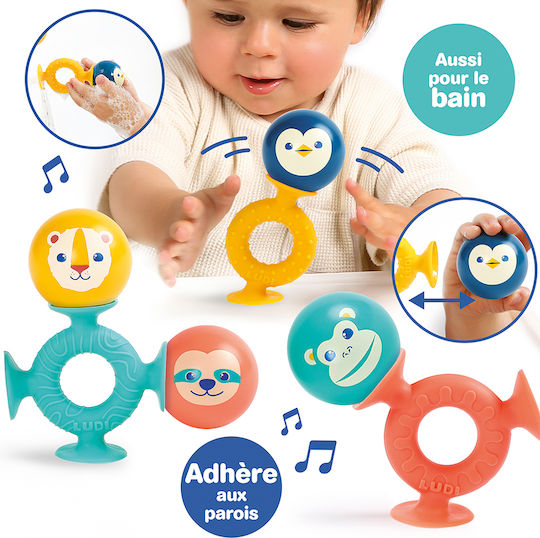 Ludi Animal Toy Made of Silicone with Sounds for 10+ Months