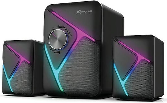 Xtrike Me SK-610 Компютърни тонколони 2.1 с RGB осветление и мощност 11W в Черен цвят