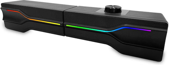 Media-Tech Cobra Pro Aragor Ηχεία Υπολογιστή 2.0 με RGB Φωτισμό και Bluetooth Ισχύος 8W Μαύρα