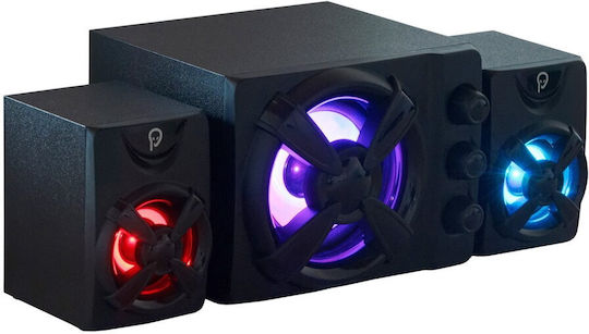 Spacer SPB Thunder Ηχεία Υπολογιστή 2.1 με RGB Φωτισμό και Ισχύ 11W Μαύρα