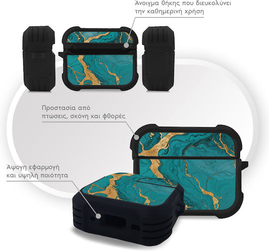 Sonique Marble Series Θήκη Σιλικόνης σε Πράσινο χρώμα για Apple AirPods Pro 3