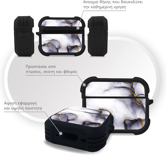 Sonique Marble Series Θήκη Σιλικόνης σε Μωβ χρώμα για Apple AirPods Pro 3