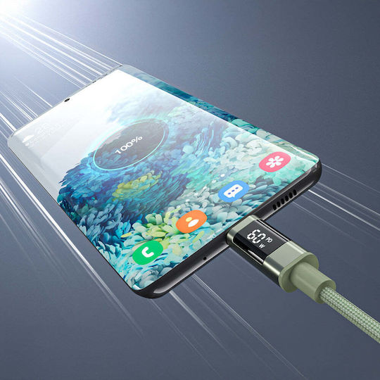 Choetech USB 2.0 Cable USB-C Male - USB-C 60W PD Green 1.2m